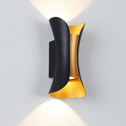 Uzu Modern Curved Up-Down LED Outdoor Wall Light