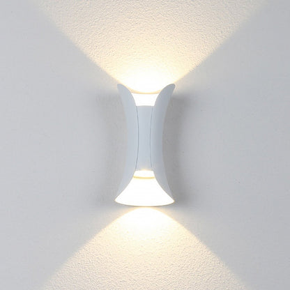 Uzu Modern Curved Up-Down LED Outdoor Wall Light