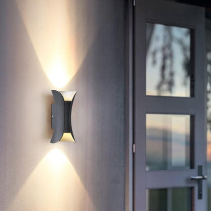 Uzu Modern Curved Up-Down LED Outdoor Wall Light
