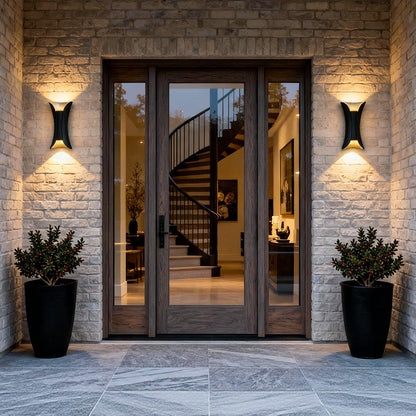 Uzu Modern Curved Up-Down LED Outdoor Wall Light