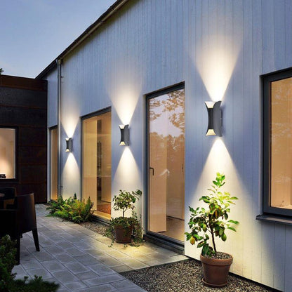 Uzu Modern Curved Up-Down LED Outdoor Wall Light