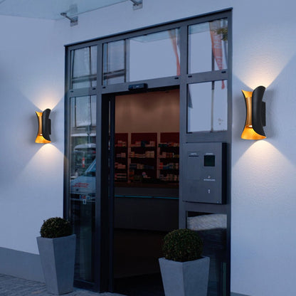 Uzu Modern Curved Up-Down LED Outdoor Wall Light