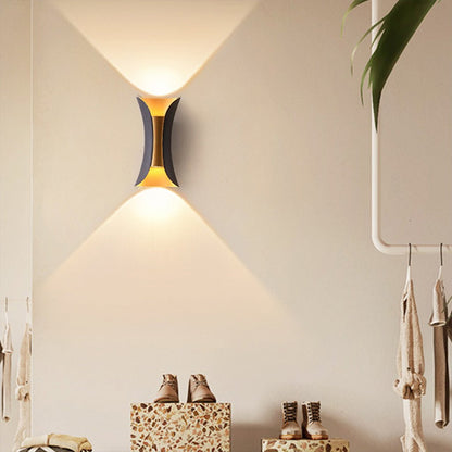 Uzu Modern Curved Up-Down LED Outdoor Wall Light