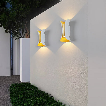 Uzu Modern Curved Up-Down LED Outdoor Wall Light