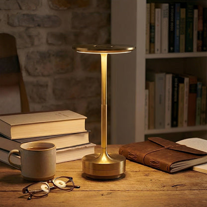 Aeri Dish LED Table Lamp, USB Rechargeable, 3-Color Temperature, Touch Dimmable