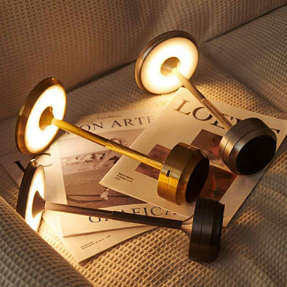 Aeri Dish LED Table Lamp, USB Rechargeable, 3-Color Temperature, Touch Dimmable