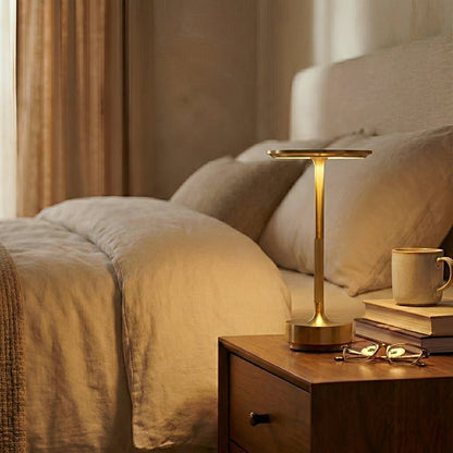 Aeri Dish LED Table Lamp, USB Rechargeable, 3-Color Temperature, Touch Dimmable