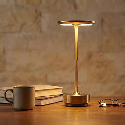 Aeri Dish LED Table Lamp, USB Rechargeable, 3-Color Temperature, Touch Dimmable