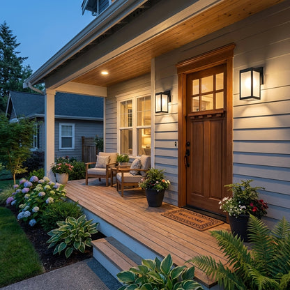 Vega - US porch entrance at dusk