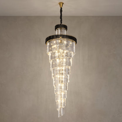 X-Large Vesper spiral crystal chandelier, close-up