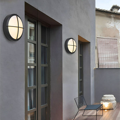 Maru Modern Outdoor Porch Light, Round LED Wall Sconce, Waterproof, Patio & Garden