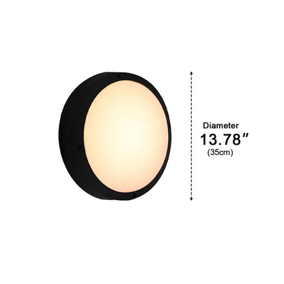 Maru Modern Outdoor Porch Light, Round LED Wall Sconce, Waterproof, Patio & Garden