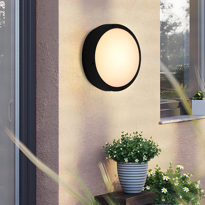 Maru Modern Outdoor Porch Light, Round LED Wall Sconce, Waterproof, Patio & Garden