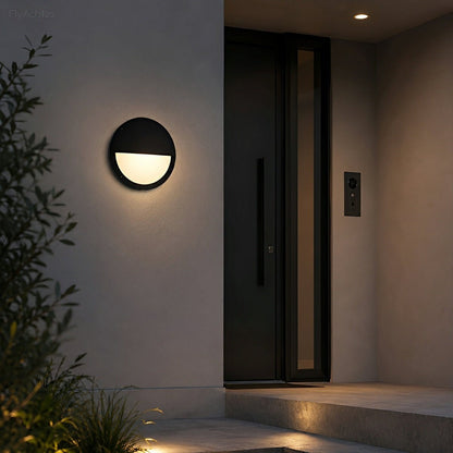 Maru Modern Outdoor Porch Light, Round LED Wall Sconce, Waterproof, Patio & Garden