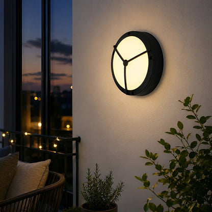 Maru Modern Outdoor Porch Light, Round LED Wall Sconce, Waterproof, Patio & Garden