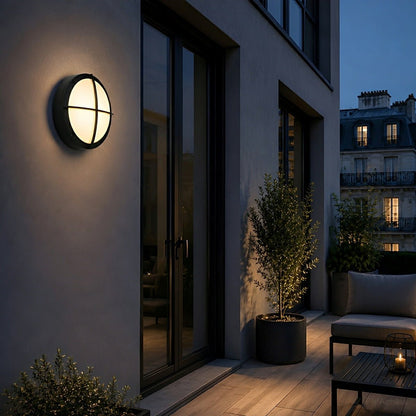 Maru Modern Outdoor Porch Light, Round LED Wall Sconce, Waterproof, Patio & Garden