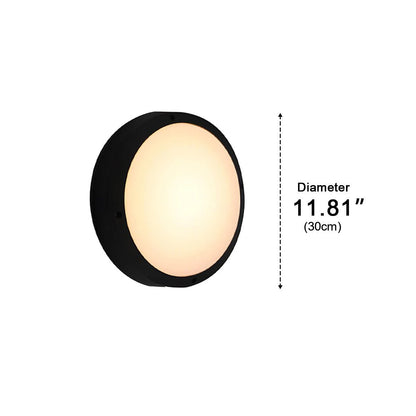 Maru Modern Outdoor Porch Light, Round LED Wall Sconce, Waterproof, Patio & Garden