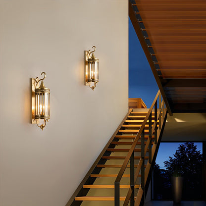 Lars Vintage Outdoor Porch Light, Mid-Century LED Wall Sconce, Copper & Bronze