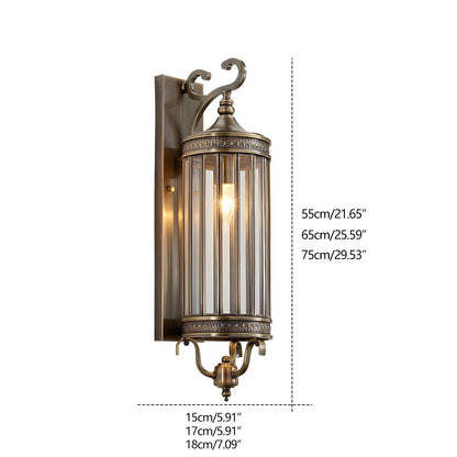 Lars Vintage Outdoor Porch Light, Mid-Century LED Wall Sconce, Copper & Bronze
