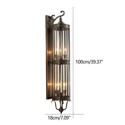 Lars Vintage Outdoor Porch Light, Mid-Century LED Wall Sconce, Copper & Bronze