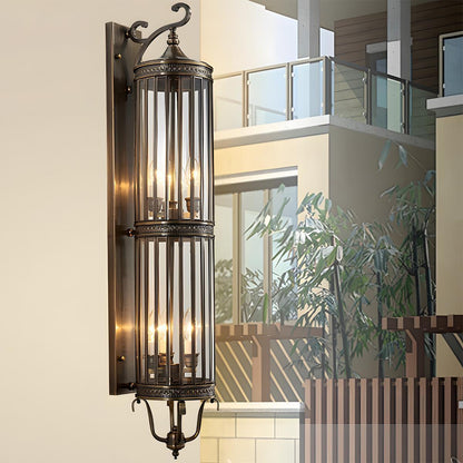Lars Vintage Outdoor Porch Light, Mid-Century LED Wall Sconce, Copper & Bronze