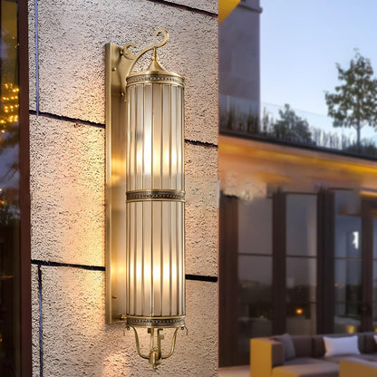 Lars Vintage Outdoor Porch Light, Mid-Century LED Wall Sconce, Copper & Bronze