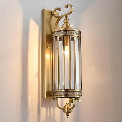 Lars Vintage Outdoor Porch Light, Mid-Century LED Wall Sconce, Copper & Bronze