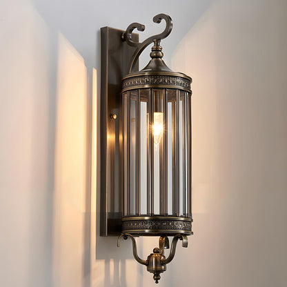 Lars Vintage Outdoor Porch Light, Mid-Century LED Wall Sconce, Copper & Bronze