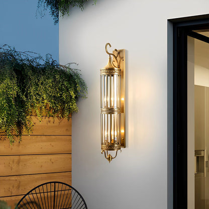 Lars Vintage Outdoor Porch Light, Mid-Century LED Wall Sconce, Copper & Bronze