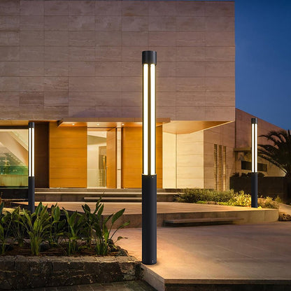 Tårn Modern Cylindrical LED Bollard Light, Outdoor Pathway Light