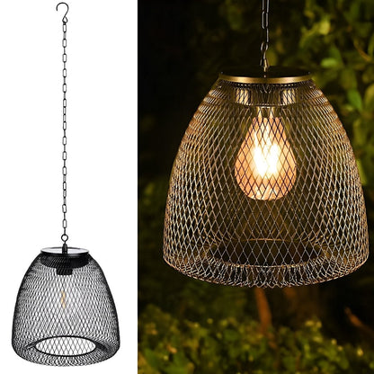Havana Solar Outdoor Pendant Lantern, Bell Rattan Waterproof, Hanging Patio Light