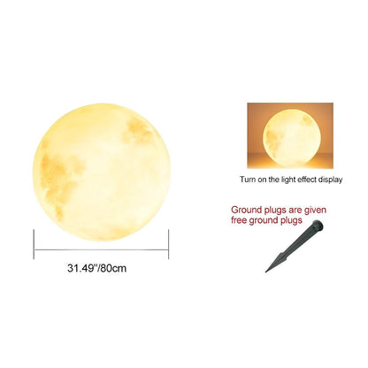 Tsukimi Solar Decorative Garden Light, Moon Orb Design, Waterproof Resin, Lawn & Landscape