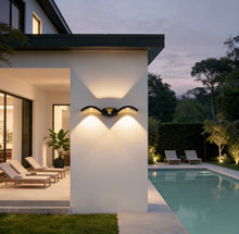 Wave Up-Down LED Outdoor Wall Sconce, Black / White