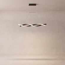 Ondine linear wave LED pendant on a grey studio background