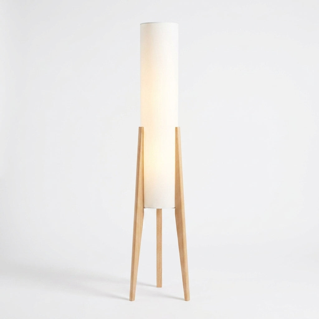 Tripod floor lamp - light wood, clean
