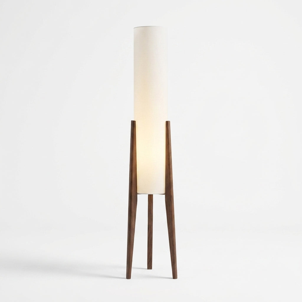 Tripod floor lamp - dark walnut, clean