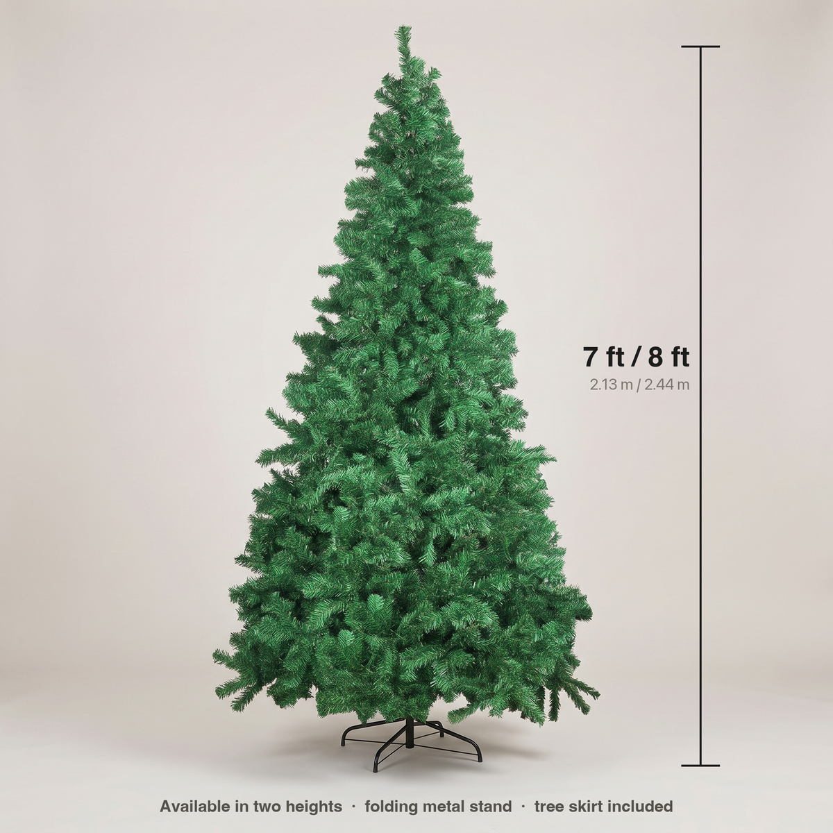 Size guide: available in 7 ft (2.13 m) and 8 ft (2.44 m)